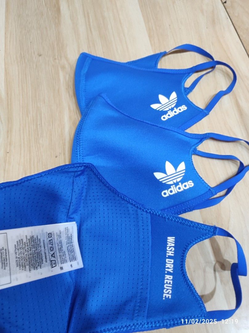 Original Adidas Face Mask (Category: Face Care) located in Echague. Submitted by grateful27 (Listing ID 1352445546, Image 3). Description: Original and Brand new 3pcs in a pack available in blue amd black size M/L.