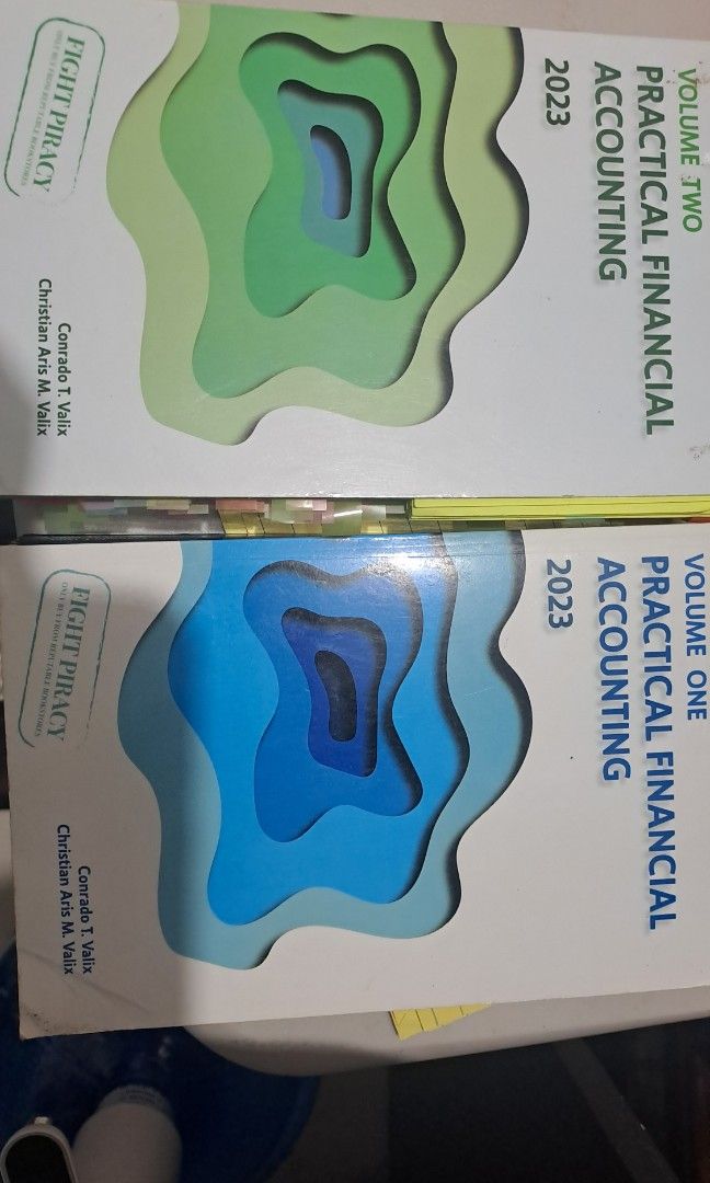 Practical Financial Accounting 2023 volume 1 and 2 (Category: Textbooks) located in Cebu City. Submitted by eur.rev (Listing ID 1352406221, Image 1). Description: Has notes(very helpful) and a few highlights.