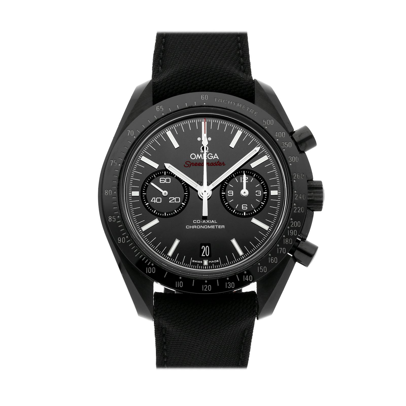 Pre-Owned Omega Speedmaster Moonwatch Chronograph Dark Side, Luxury ...