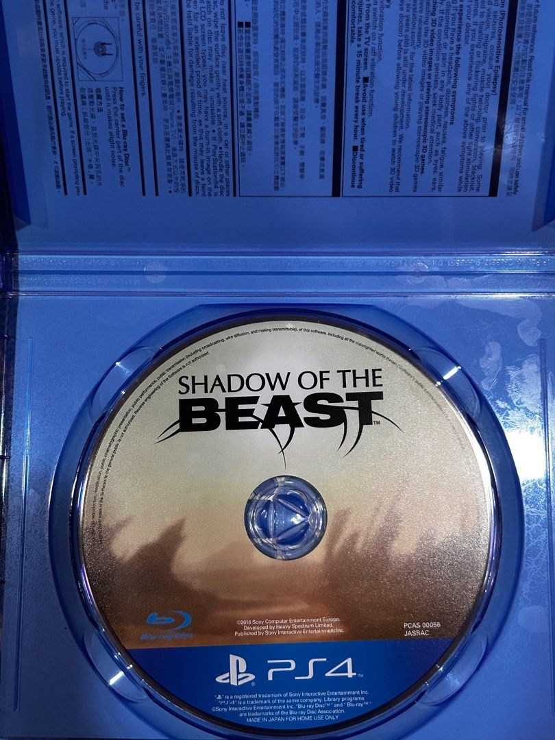Shadow of The Beast PS4 (Category: PlayStation) located in Cabuyao City. Submitted by dyowi_ (Listing ID 1352347595, Image 2). Description: Shadow of the Beast is an action-adventure game developed by Heavy Spectrum Entertainment Labs and published by Sony Interactive Entertainment for the PlayStation 4 in 2016 price + df.