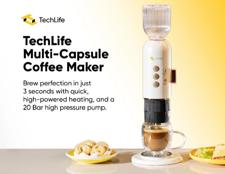 Techlife multi capsule Coffee machine (Category: Coffee Machines & Makers) located in Makati City. Submitted by shopsaleph (Listing ID 1352357689, Image 1). Description: TECHLIFE MULTI CAPSULE COFFEE machine. please check photos for product description. pick up at Bf homes Pque. used only 3x..