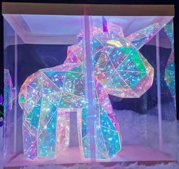 🧸 ️Valentine's Day 3D Prism Unicorn Gift Box Gifts Rose Flower Bouquet for Valentines Day Flower ...
