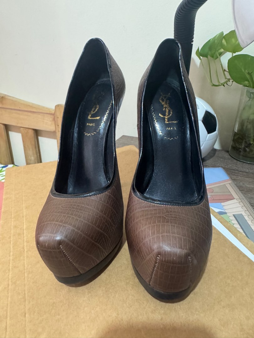 YSL 26S HEELED SANDALS 100 MM IN DARK BROWN LAMBSKIN main image 1