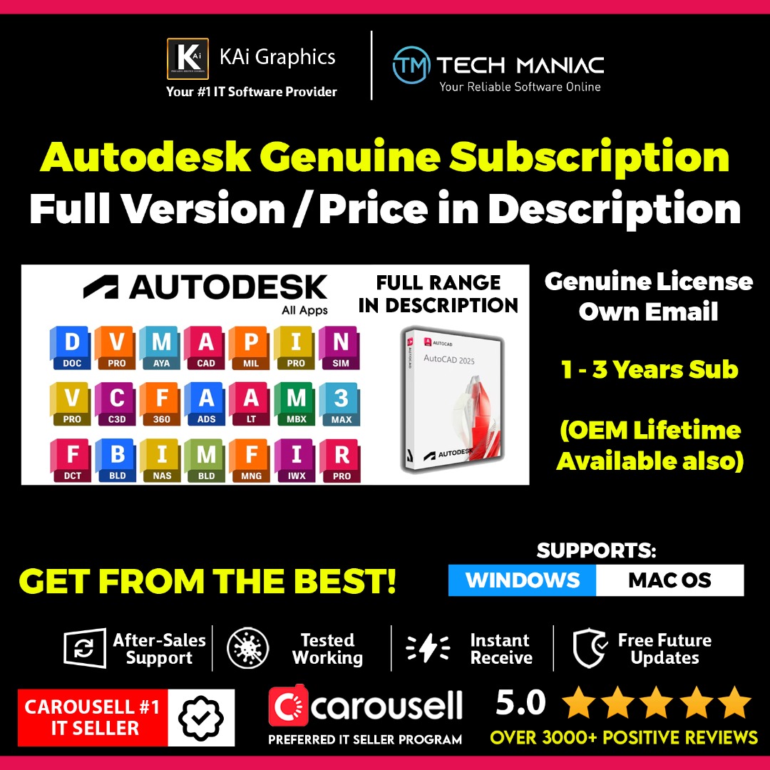 ⭐ Autodesk Full Suite Genuine 2025 Subscription 1 / 3 Years Available ...