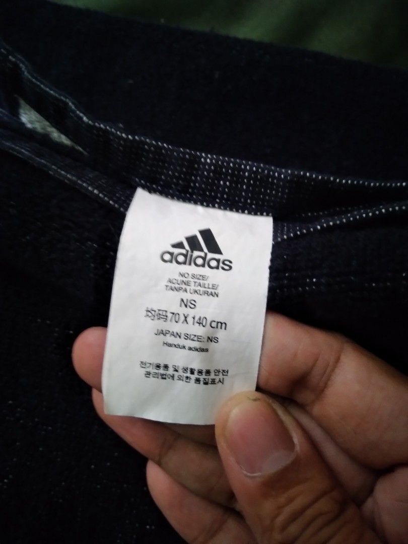 Adidas Bath Towel (DH2866) (Category: Bedding & Towels) located in Las Pinas. Submitted by willcatud (Listing ID 1352638553, Image 3). Description: FOR SALE Adidas Bath Towel (DH2866) SIZE: standard body towel size (26in x 52in) COLOR: black with white Adidas logo print - IN PRISTINE CONDITION - genuine Adidas product; bought at the official Adidas store on the orange app for php1600 (after vouchers) (see attached photo for proof) - money back gu