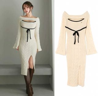 ANDMARY / 上手く effie slit dress /アンドマリー 