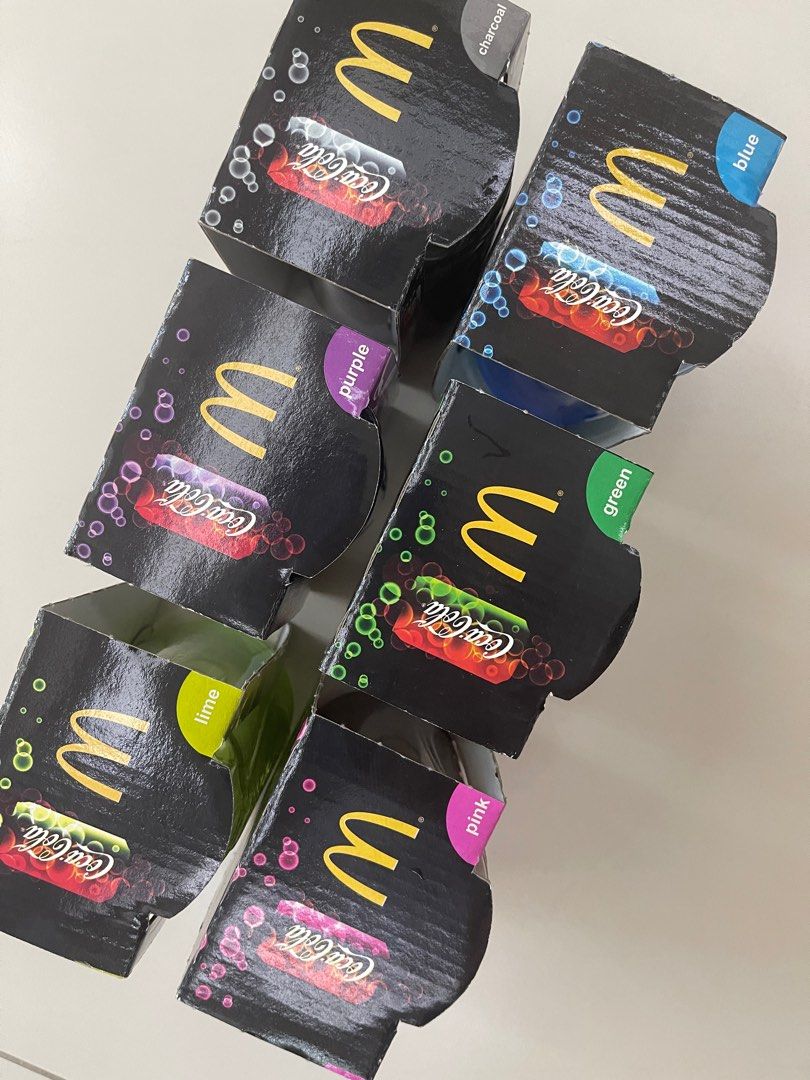 Coca Cola Can Glass by Mcdonalds 2011 - Complete Set 6 (Category: Vintage Collectibles) located in Manila. Submitted by shopandscore (Listing ID 1352542686, Image 3). Description: This is a limited Ed 125th Anniversary set of 6 from Mcdonalds- all Glass All comes with box - Lime, Blue, Pink, Purple, Charcoal, Green Send me a chat.