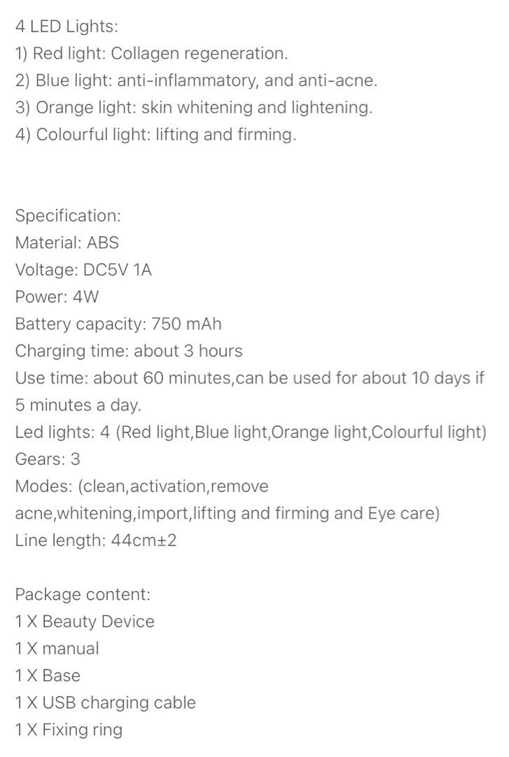 Face Lifter, Red light therapy for Acne (Category: Face Care) located in Marikina City. Submitted by babydhal (Listing ID 1352682236, Image 3). Description: 7 in 1 LED light therapy. Read description on pictures. Will send videos and pictures for proof of working..