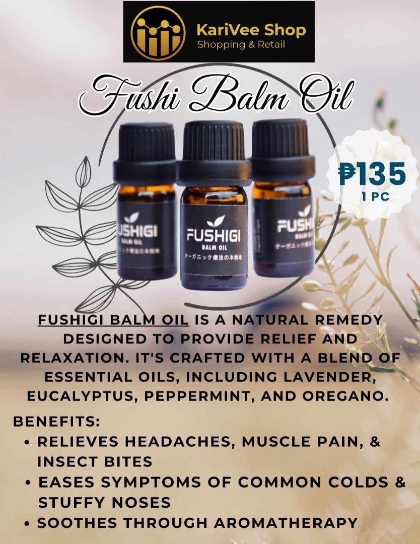 Fushigi Balm Oil (Category: Body Care) located in Paranaque City. Submitted by robert182 (Listing ID 1352402982, Image 1). Description: .