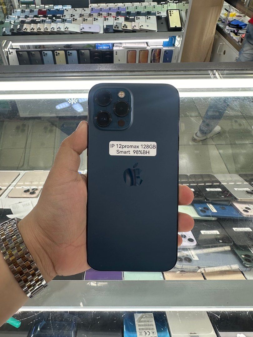 Iphone 12 Pro Max 128gb 98% batt Smartlocked (Category: iPhone 12 Series) located in San Juan City. Submitted by javedsgadgetshop (Listing ID 1352577803, Image 1). Description: INSTALLMENT OPTIONS : SPAY LATER / GGIVES / CREDIT CARD! WE BUY AND SELL SO PWEDE MAGBINTA OR SWAP ! Quick Specs : Iphone 12promax •128gb •NTC Variant •98% batt health •Smartlocked •95% Smoothness •No hidden issue | No Repaired •100% Authentic | Not Refurbished •w/ OEM Cha