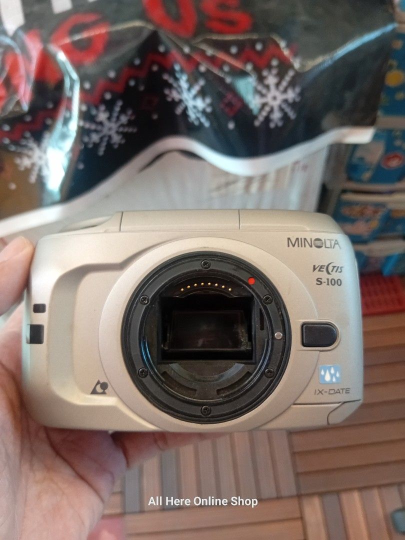 Minolta Vectis S-100 SLR IX-DATE APS camera (Category: Cameras) located in Las Pinas. Submitted by All.here_OnlineShop (Listing ID 1352569666, Image 1). Description: Minolta Vectis S-100 SLR IX-DATE APS camera. Good condition. Selling as is and not been tested 450 only. Shipping via LBC or JRS (Provincial) Lalamove (same day delivery within Metro Manila). Items are coming from Las piñas. *items are considered sold and given in good condition unle