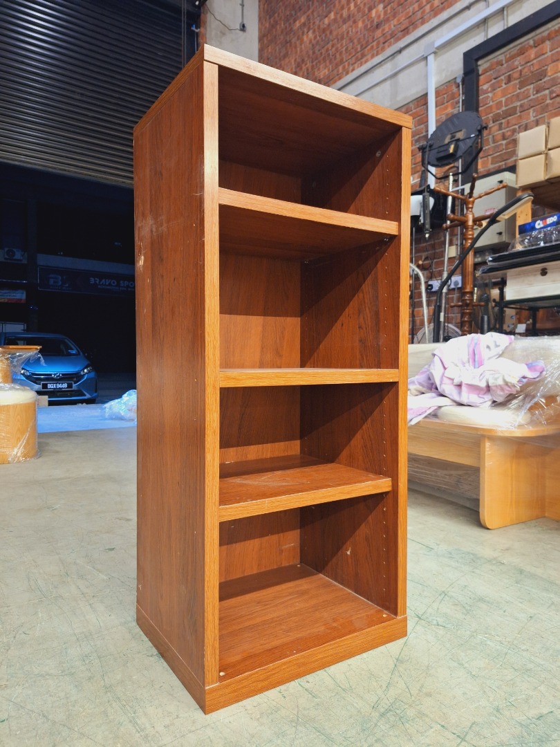 Modern Brown Veneer Wooden 4-tier Bookshelf | Rak Buku 4 tingkat Kayu ...