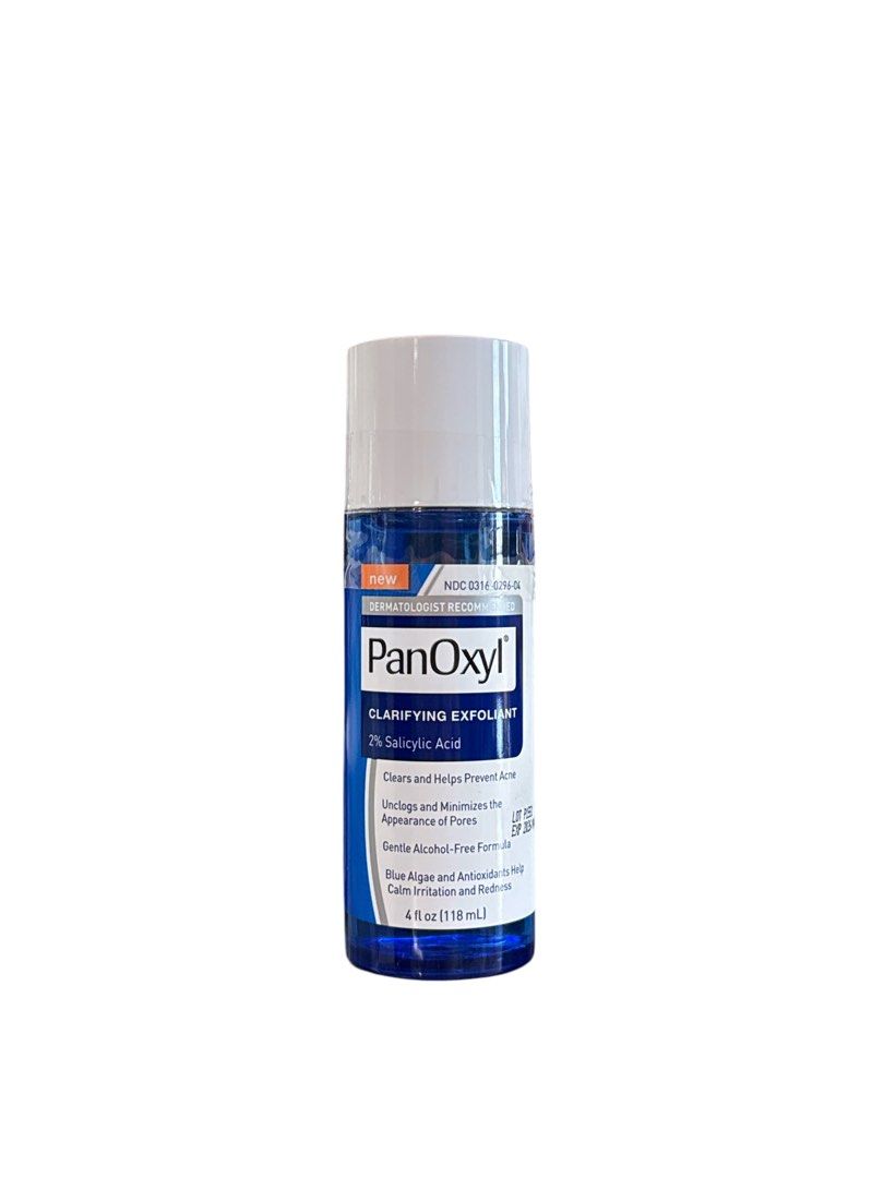 PanOxyl Clarifying Exfoliant 2% SA - 118ml (Category: Face Care) located in Manila. Submitted by shopandscore (Listing ID 1352689081, Image 1). Description: Authentic Panoxyl brand.