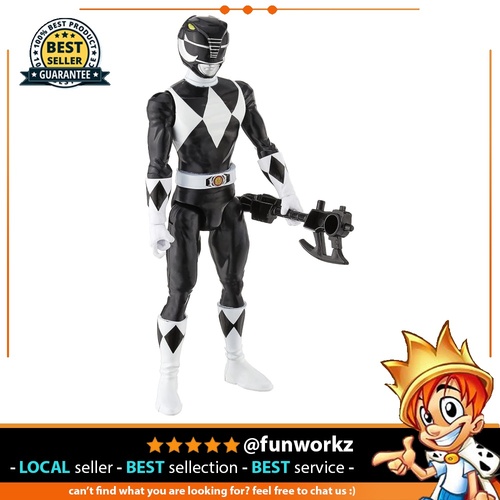 Power Rangers Mighty Morphin Black Ranger 12-Inch Action Figure Toy ...