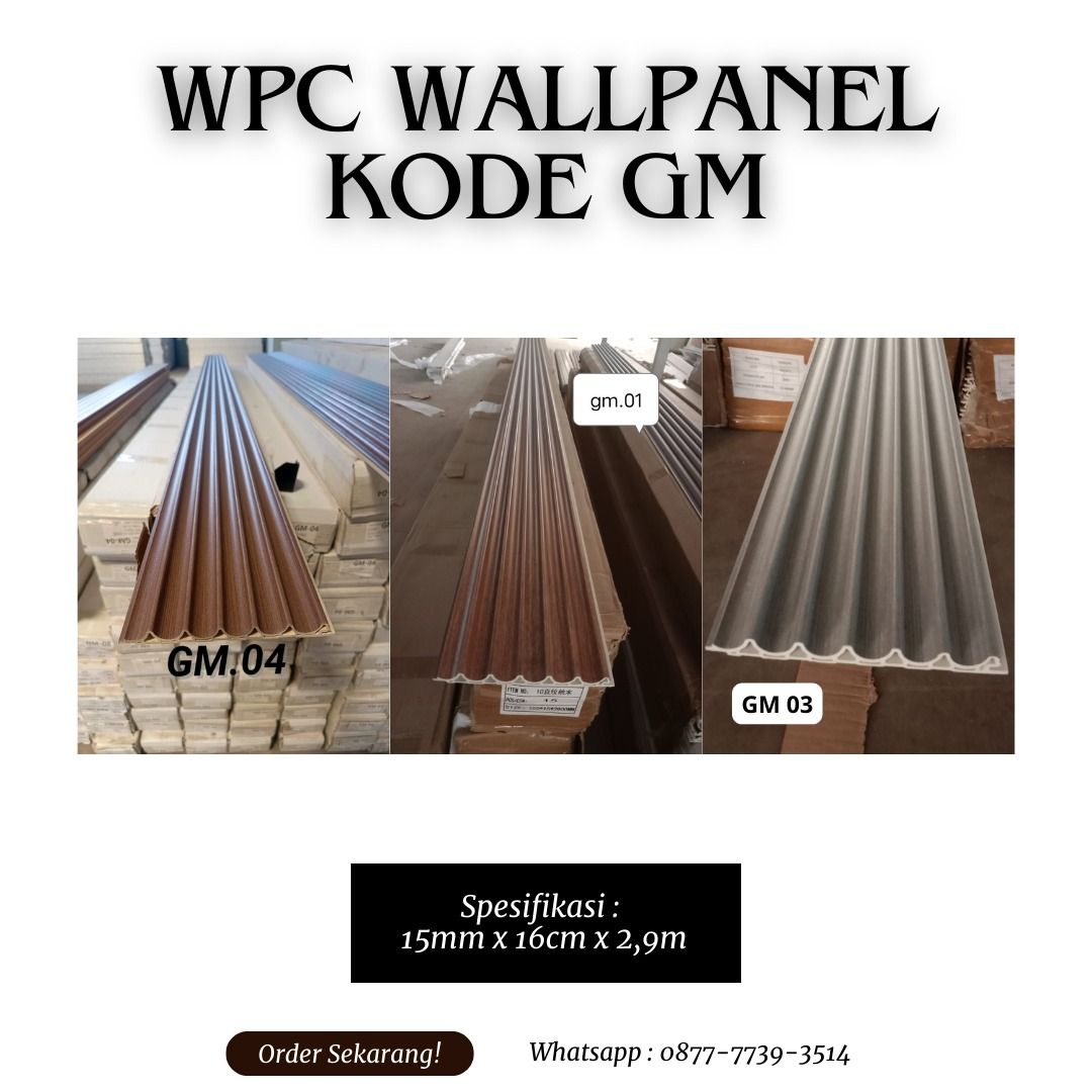 WPC Wall Panel Dinding / Hiasan Dinding YONGHUI Kode GM Panjang 2,9m ...