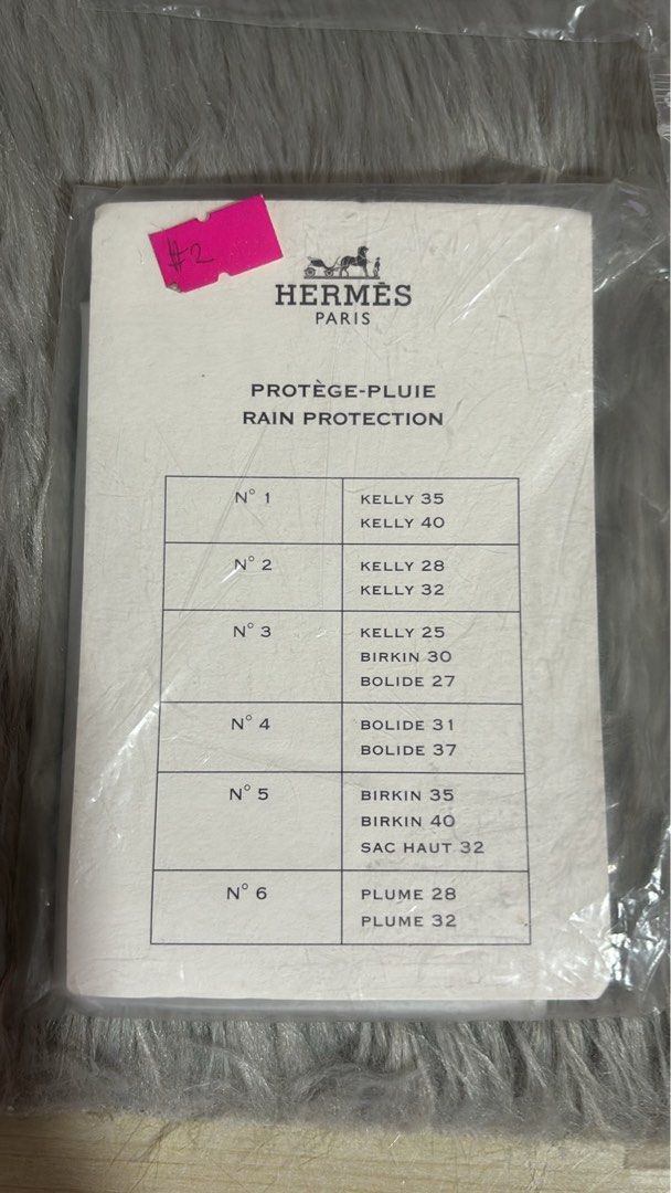 ‼️ Original Hermes Bag Raincoat (Category: Luxury Accessories) located in Quezon City. Submitted by box.luxebycheng (Listing ID 1297904533, Image 2). Description: Hermes Bag Raincover @ 1800/set (2pcs) .