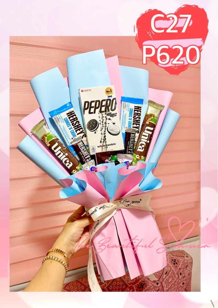 Chocolate Bouquet for Valentines Day (Category: Flowers & Bouquets) located in Cavite. Submitted by thebeautifulsummer (Listing ID 1352765817, Image 2). Description: Valentines Days is just around the corner. 💝🥳 You know what that means.. its the perfect time to let people around you know you care, and give a gift that gets Remembered! 💗 Butterfly Bouquet 🦋 Chocolate Bouquets 🍫💐 & Bobo Flower Balloon 🎈 are up for Grabs! 🌸 We are now accep