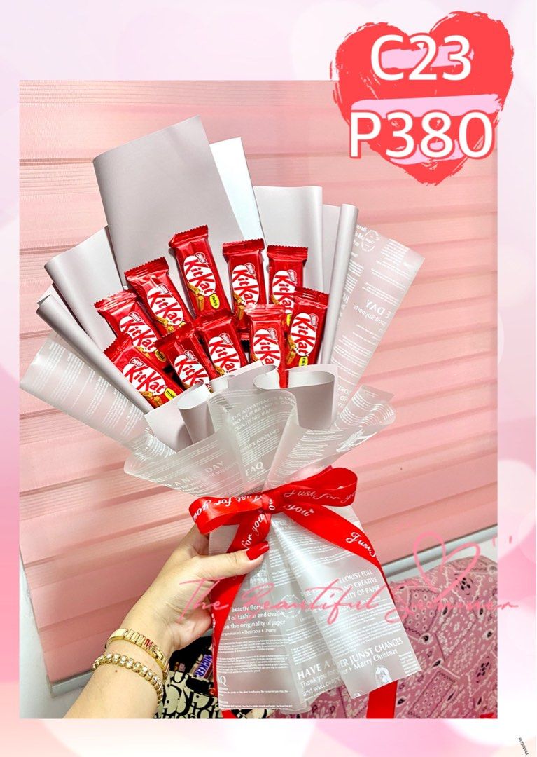Chocolate Bouquet for Valentines Day (Category: Flowers & Bouquets) located in Cavite. Submitted by thebeautifulsummer (Listing ID 1352765817, Image 3). Description: Valentines Days is just around the corner. 💝🥳 You know what that means.. its the perfect time to let people around you know you care, and give a gift that gets Remembered! 💗 Butterfly Bouquet 🦋 Chocolate Bouquets 🍫💐 & Bobo Flower Balloon 🎈 are up for Grabs! 🌸 We are now accep