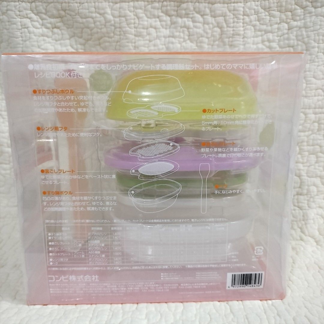 COMBI BABY LABEL COOKING SET (Category: Weaning & Toddler Feeding) located in Imus. Submitted by viaysthriftshop (Listing ID 1352791583, Image 2). Description: COMBI LABEL COOKING SET ▪️ heat resistant up to 140° ▪️steam sterilizer safe ▪️microwave safe (except cutting plate & strainer plate) ▪️From Japan Thrift Box ▪️Brand new with minor packaging dents MOP ▪️GCASH ▪️COD Sh0pee MOD ▪️Sh0pee Check out ▪️regular J&T ▪️Location - Imus, Cavite com4.