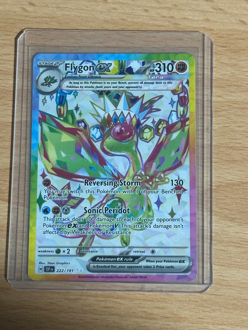 Giant Pokemon Card Pokemon Flygon Ex 222/191 Full Art Ultra Rare Foil Card  - Surging Sparks Expansion