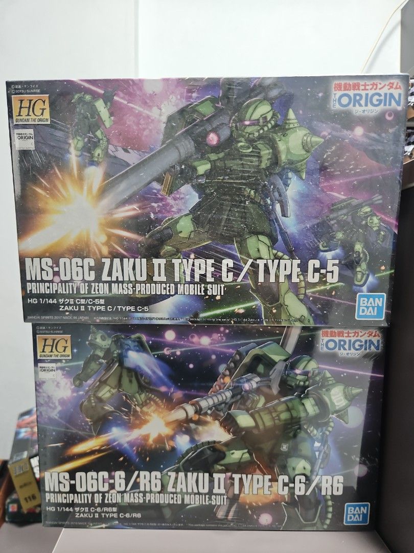 HG HGUC Origin Zaku II Type C-6/R6 - Gunpla Gundam Model kit Mobile Suit Gundam (Category: Gundam Model Kits) located in Singapore. Submitted by pockett (Listing ID 1352857723, Image 2). Description: Selling unopened HGUC Zaku Type C-6 Shrink wrap is still intact Good kit to get for Zaku fans! $40 ea Meetup at North East are (NorthEast line stations).