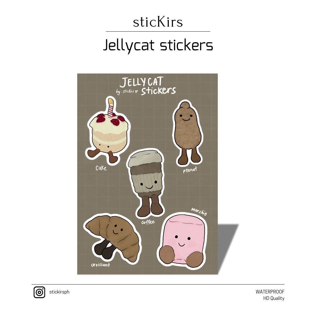 Jellycat Vinyl Stickers (Category: Art & Prints) located in Las Pinas. Submitted by stickirsph (Listing ID 1352808238, Image 2). Description: Jellycat Vinyl Stickers each = Php 25 Jellycat Sticker Sheet = Php 100 VALENTINES EDITION: Jellycat Vinyl Stickers each = Php 30 Jellycat Sticker Sheet = Php 120 - water resistant - scratchproof - HD quality - Tumber, laptops, journals, scrapbook, creative projects, etc. follow us on Instagram for more! @st