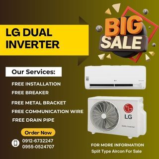 LG DUAL INVERTER SPLIT TYPE AIRCON FREE INSTALLATION