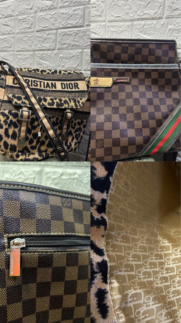Louis Vuitton and Christian Dior Bag (Category: Luxury Bags & Wallets) located in Manila. Submitted by cronnet (Listing ID 1352866295, Image 1). Description: READ FIRST!! BOTH ONLY FOR 1k!! Louis Vuitton: OFF/LEGIT LV Bag (thrifted) Issues: Sira zipper sa loob and as seen sa pictures. Dior Off/Legit di ko sure pero may QR code, thrifted only. Issues: may stain lang sa loob MOP: Gcash Ship thru: J&T or Lalamove .