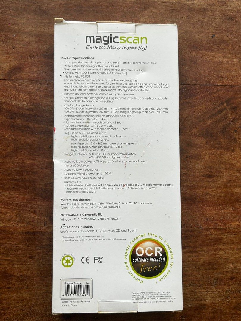 Magic scanner (Category: Other Accessories) located in Singapore. Submitted by mushroommini (Listing ID 1352760883, Image 2). Description: Details and instructions can be found on the box. Blk 138 lorong ah soo.