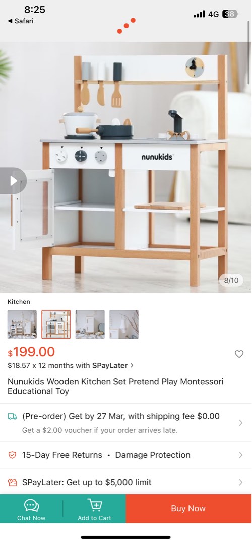 Nunukids wooden kitchen set play, Babies & Kids, Infant
