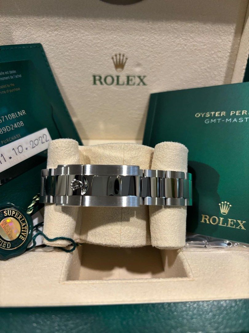 Rolex 2022 GMT Master 2 "BATMAN" (Category: Luxury Watches) located in Pasig City. Submitted by Watchaholics (Listing ID 1352730812, Image 3). Description: Rolex 2022 GMT Master 2 "BATMAN" -Ref 126710BLNR -Brand new 2022 year model -10/10 condition (unused,unworn) -Complete full set For 880k You may DM or contact @ 09615077138 Thanks admin😉.