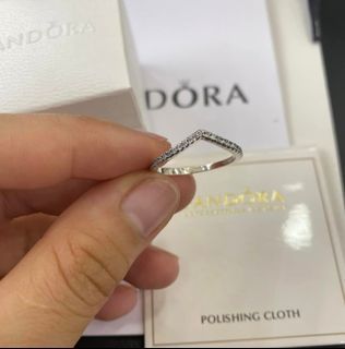 ☆ PANDORA SPARKLING WISHBONE RING☆ ALL SIZES AVAILABLE