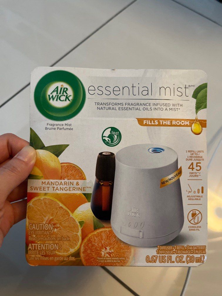 Airwick Diffuser (Category: Home Fragrance) located in Kuala Lumpur. Submitted by jl.special (Listing ID 1352957211, Image 1). Description: Essential mist with natural essential oils into mist Package included: 1 diffuser, 1 refill 3 AA batteries .