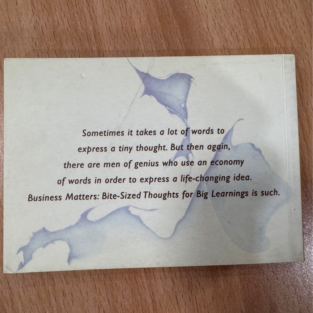 Business Matters by Francis Kong (Category: Storybooks) located in Manila. Submitted by ryanf888 (Listing ID 1352935625, Image 2). Description: Nuggets of wisdom from the one and only Francis Kong!.