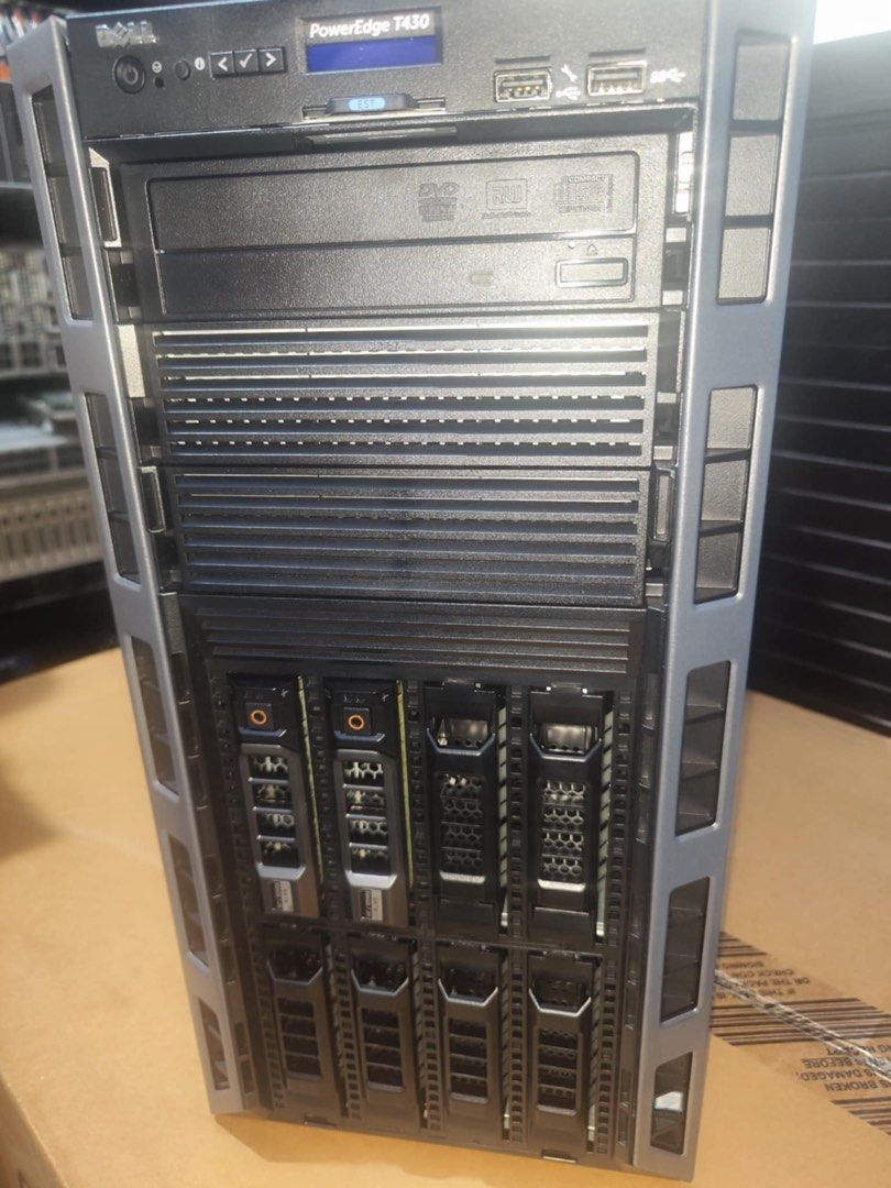 Dell T430 Tower (Category: Desktops) located in Makati City. Submitted by myapplegates (Listing ID 1352933731, Image 2). Description: For sale (10 units available) Dell T430 Tower (Bnew with Box) Processor: 2 x Intel Xeon E5-2603 v3 (total 12C/24T) Memory: 24GB DDR4 Storage: 2 x 500GB SATA (enterprise) RAID Support: PERC H330 Power Supply: 1 x 495W Network: Dual Gigabit Ethernet Expansion Slots: 2x PCIe x16 (Gen3) – High-performance add-on cards 