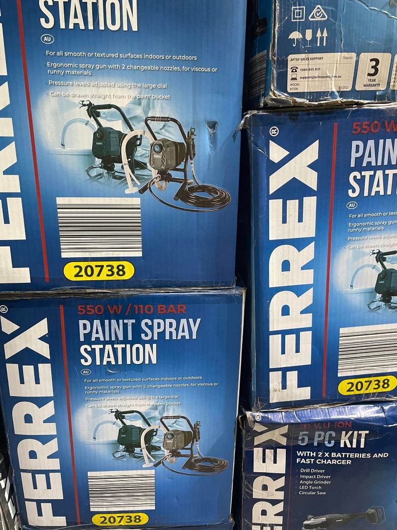 Ferrex 550W Paint Spray Station (Category: Construction Tools & Equipment) located in Muntinlupa City. Submitted by aussie.surplustore (Listing ID 1352936279, Image 2). Description: Ferrex 550W Paint Spray Station Surplus from Australia We are available online and thru our physical store located at: 👉MUNTINLUPA For more info direct message or call me: ➡️Salestaff: JANINE ➡️Number: 0948 098 5387.