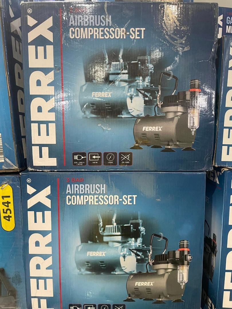 Ferrex Air Brush Compressor Set (Category: Construction Tools & Equipment) located in Muntinlupa City. Submitted by aussie.surplustore (Listing ID 1352935868, Image 2). Description: Ferrex Air Brush Compressor Set Surplus from Australia We are available online and thru our physical store located at: 👉MUNTINLUPA For more info direct message or call me: ➡️Salestaff: JANINE ➡️Number: 0948 098 5387 .