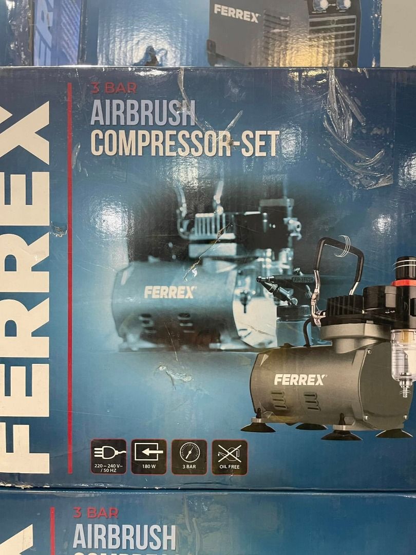 Ferrex Air Brush Compressor Set (Category: Construction Tools & Equipment) located in Muntinlupa City. Submitted by aussie.surplustore (Listing ID 1352935868, Image 1). Description: Ferrex Air Brush Compressor Set Surplus from Australia We are available online and thru our physical store located at: 👉MUNTINLUPA For more info direct message or call me: ➡️Salestaff: JANINE ➡️Number: 0948 098 5387 .