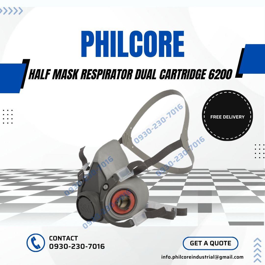 Half Mask Respirator Dual Cartridge 6200,Safety Mask,Breathing ...