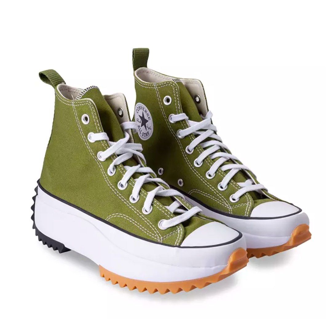 Khaki Converse Run Star Hike (Category: Sneakers) located in Guagua. Submitted by byemystufff (Listing ID 1352892376, Image 1). Description: No flaws/signs of use No box From zalora Size 37, 23 cm.