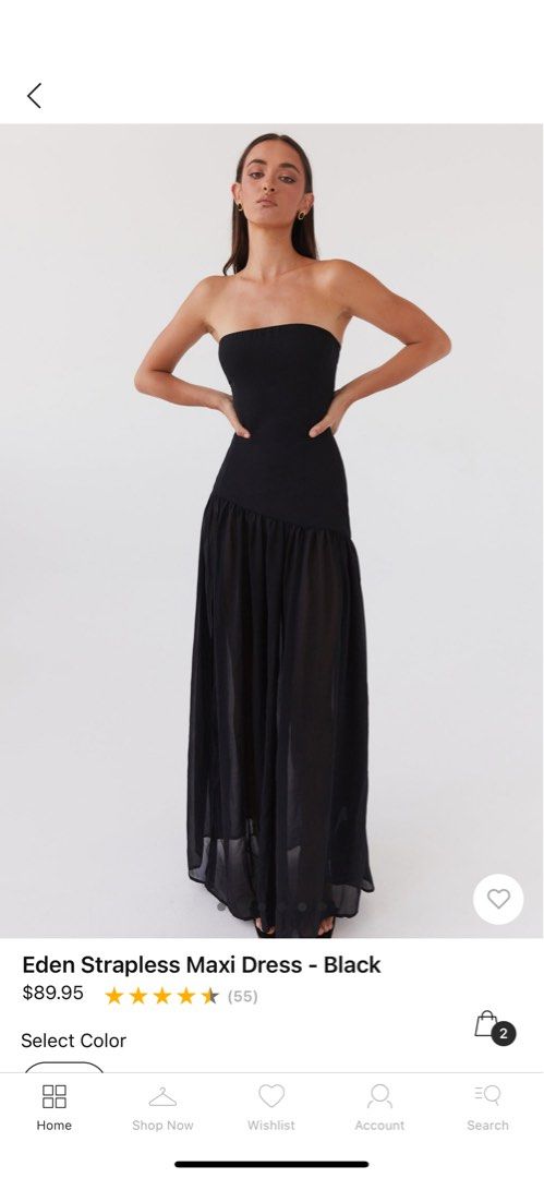eden strapless maxi dress black EDEN MAXI DRESS Black M