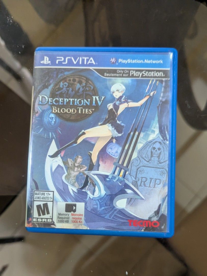 PS Vita - Deception IV Blood Ties (Category: PlayStation) located in Hagonoy. Submitted by thatnormalguy (Listing ID 1352930587, Image 1). Description: -Still working fine -may minimal scratches yung cover -Buyer will shoulder the SF -RFS: Ilang taon na naka store sa inventory ko. Have to let it go na 💙 Loc: Hagonoy, Davao del sur..