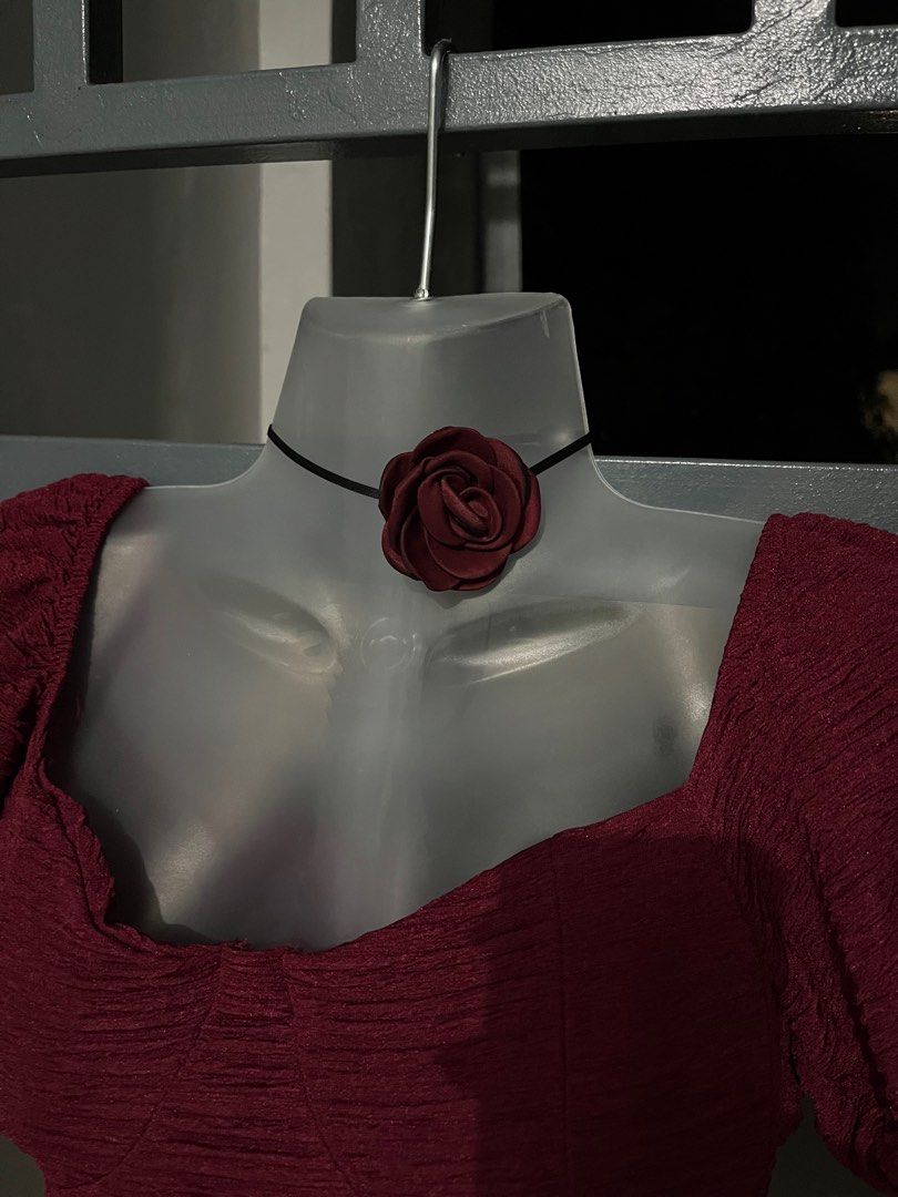Puff sleeve| Ballroom Style | Maroon Red (Padded) (Category: Blouses) located in Marikina City. Submitted by maidenhavien (Listing ID 1353010139, Image 2). Description: RFS: Ducluttering Sizes XS to M Actual photos^ You may message me for more inquiries. - Used this once for our ballroom dance. - Padded - Gives you a nice shape .