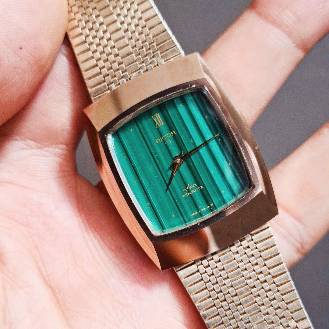 Ricoh Apex Tungsten Grass Dial Riquartz Original, Fesyen Pria, Jam