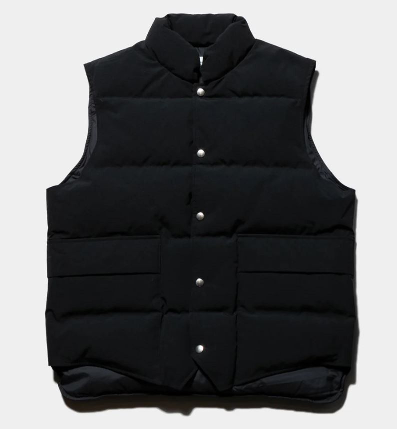 【30％OFF】 特惠近全新23aw HERILL Wood chopper's Vest 黑色羽絨背心2號M號 トップス