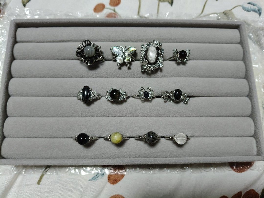 Crystal rings (Category: Rings) located in Singapore. Submitted by smallbizhub (Listing ID 1353052182, Image 1). Description: Variety Crystal Rings. 1) All adjustable with silver setting $5 each 2) Stretchable small beads crystal $1 each Pm for more pictures ..