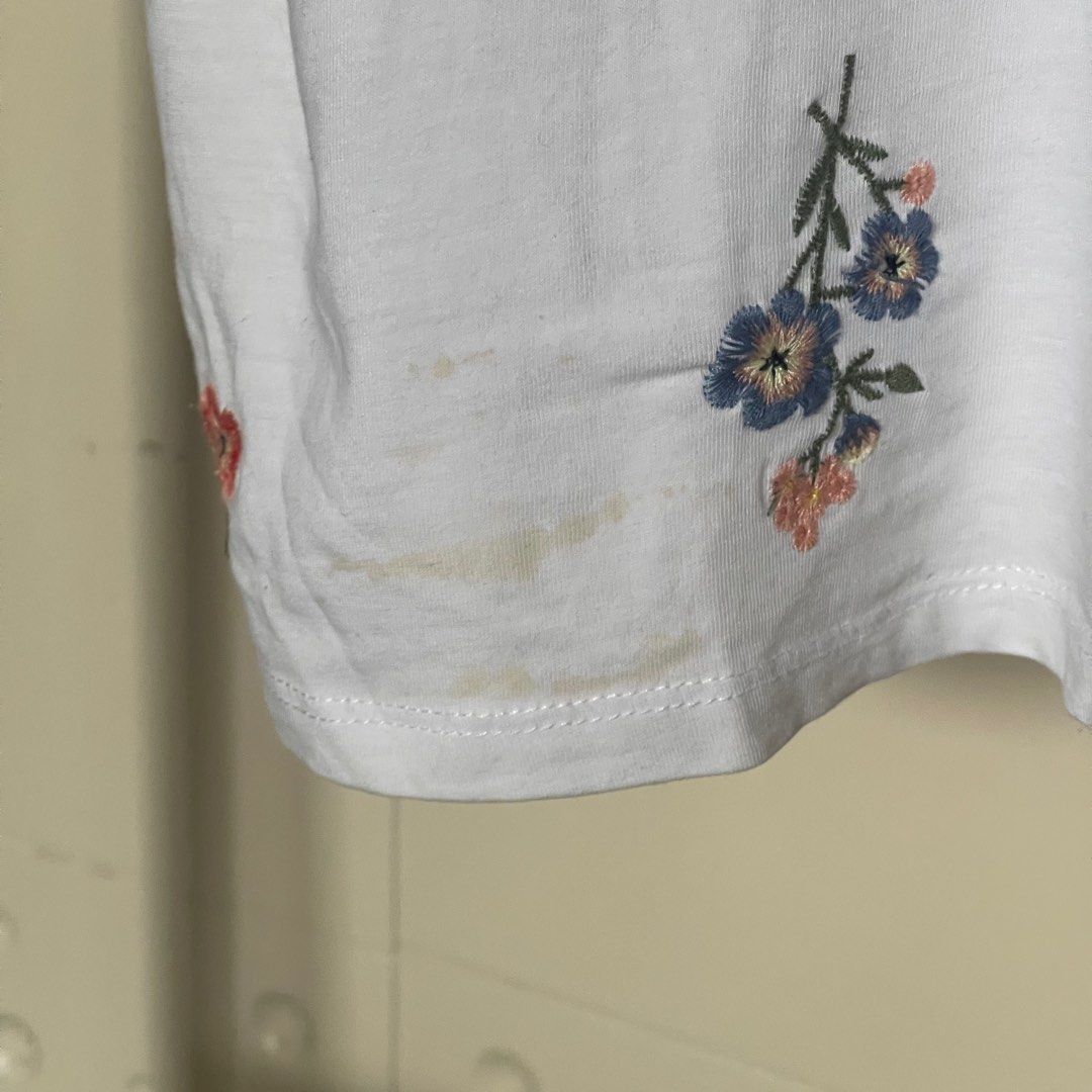CUTE EMBROIDED FLORAL SHIRT (Category: Shirts) located in Quezon City. Submitted by clutterfreelyf (Listing ID 1353172268, Image 2). Description: With stains, needs intense cleaning! But very cute top 🥹.