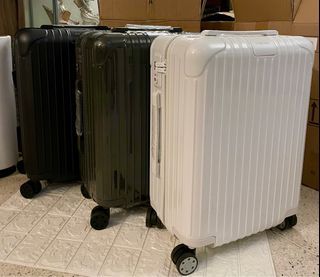 DELIVERY TODAY Essential Polycarbonate Gloss White Gray Matte Black Cabin Suitcase Hand Carry On Travel Luggage Trolley Bag Maleta FREE LUGGAGE TAG