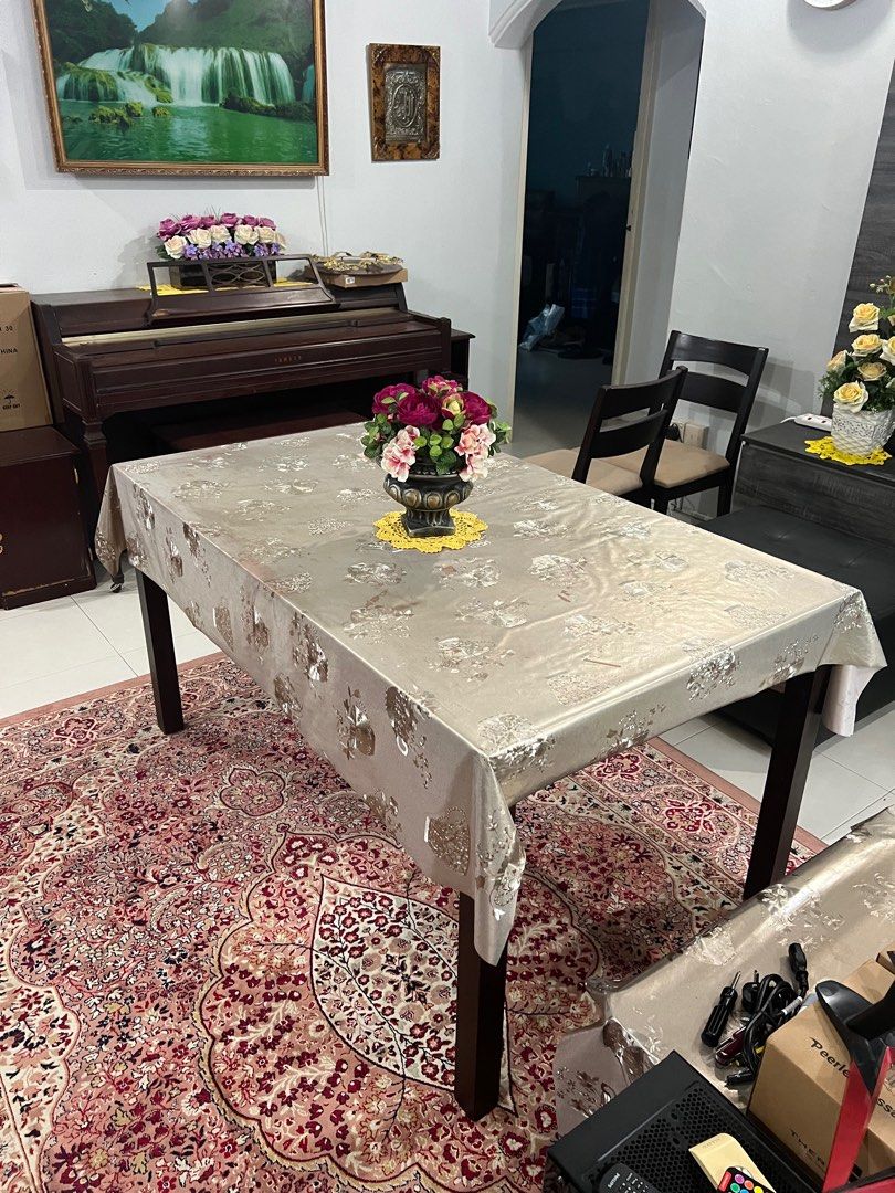 Dining Table (Category: Tables & Sets) located in Singapore. Submitted by giftedbrah (Listing ID 1353094217, Image 1). Description: Dark Wood Dining table. Good condition. Negotiable Can arrange for delivery. Or you can arrange yourself. .