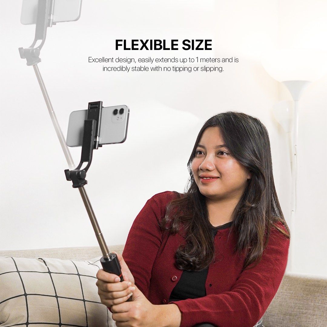 FANTECH Selfie Stick Tripod with Bluetooth Remote (SS100/SS170) (Category: Mounts & Holders) located in Quezon City. Submitted by dragndropretail (Listing ID 1353198756, Image 2). Description: BRAND NEW & ORIGINAL ══════ ⋆★⋆ ══════ HIGHLIGHTS: 360° Swivel Bluetooth Remote Easy to Carry Extendable Size Stable Tripod Available in 2 Sizes: 1M and 1.7M TECHNICAL SPECIFICATIONS Product Name: SS100 / SS170 BT Version: 5.0 Height: Up to 100 cm / Up to 1